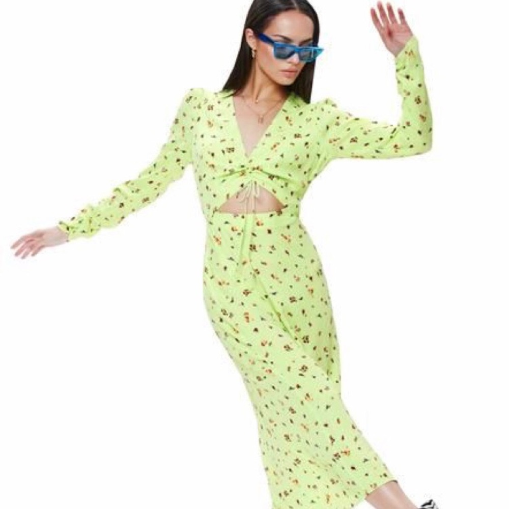 AFRM Carlo Cinched Front Midi Dress